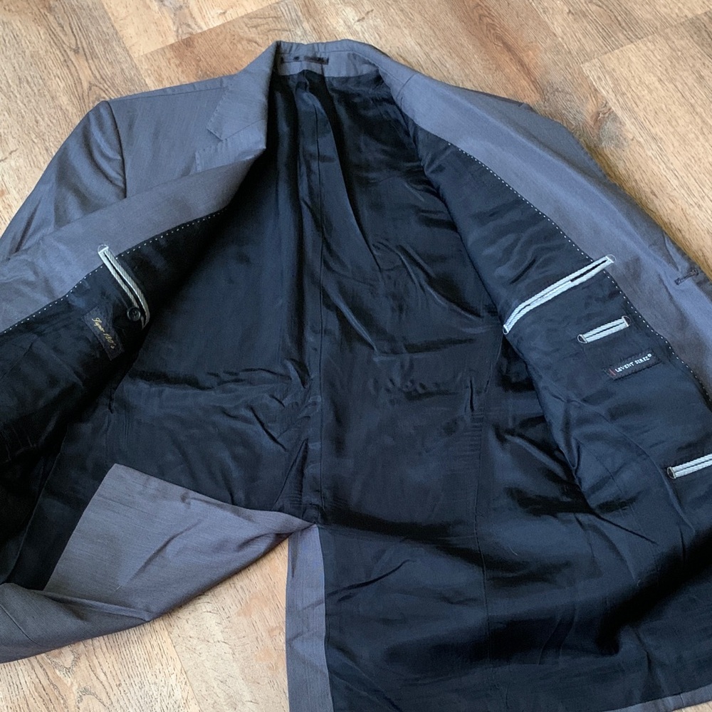 Levent Serez Men's Gray Suit Sz 40 - Picture 5 of 10